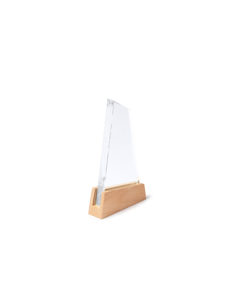 Trofeo de cristal NAVIS con diseño náutico y base de bambú personalizado de Stamina imagen 6