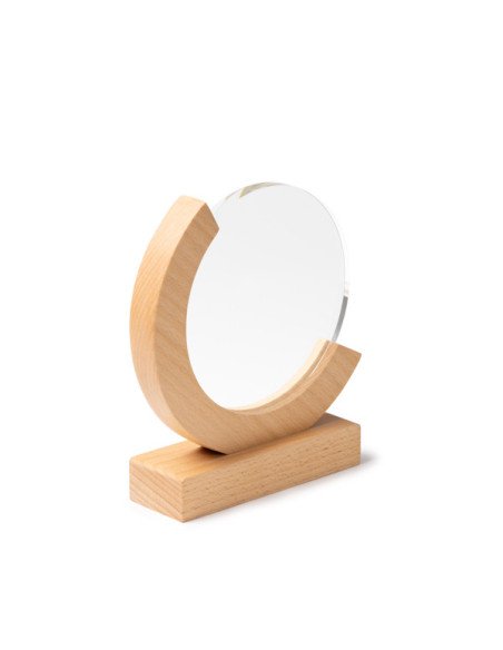 Trofeo de cristal GLOBE con base de bambú circular