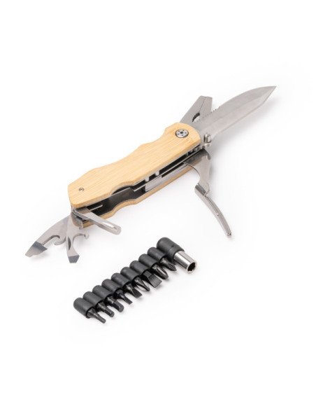 Multiherramienta 5 en 1 DANILO de acero inoxidable y bambú personalizado de Stamina imagen 7