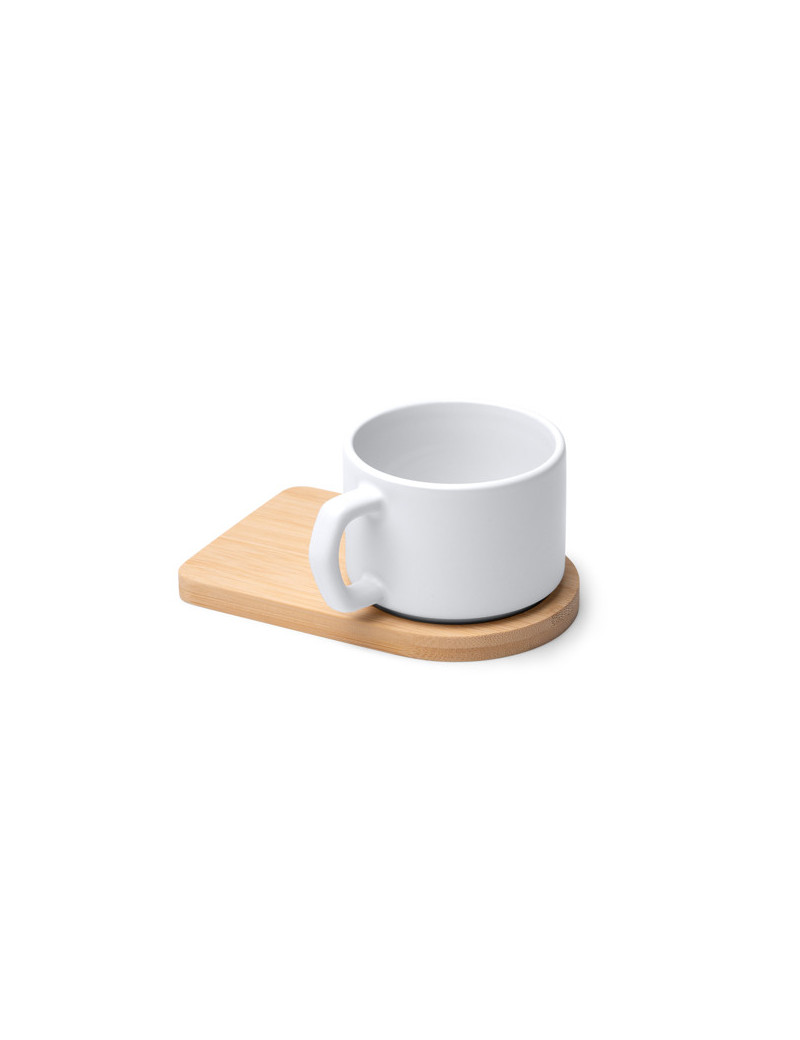 Taza de cerámica GEISA para sublimación con base y posavasos de bambú personalizado de Stamina imagen 7