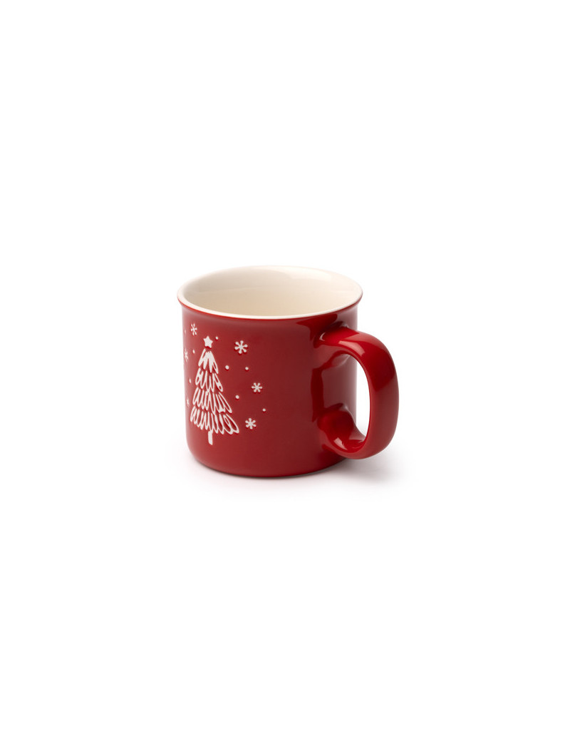 Taza de cerámica CALGARY navideña con árbol en relieve personalizado de Stamina imagen 7