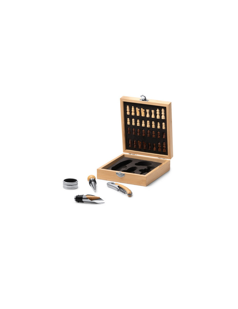 Set de vino FRESNO con caja de bambú y tablero de ajedrez personalizado de Stamina imagen 10