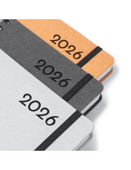 Agenda KURTIS A5 de cuero reciclado con anillas día por página