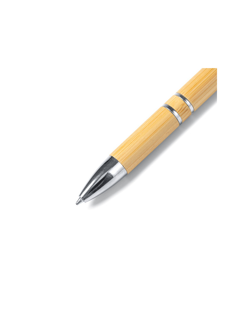 Bolígrafo de Bambú BESKY Personalizado – Elegancia Sostenible con Pulsador Metalizado y Tinta Azul personalizado de Stamina imag