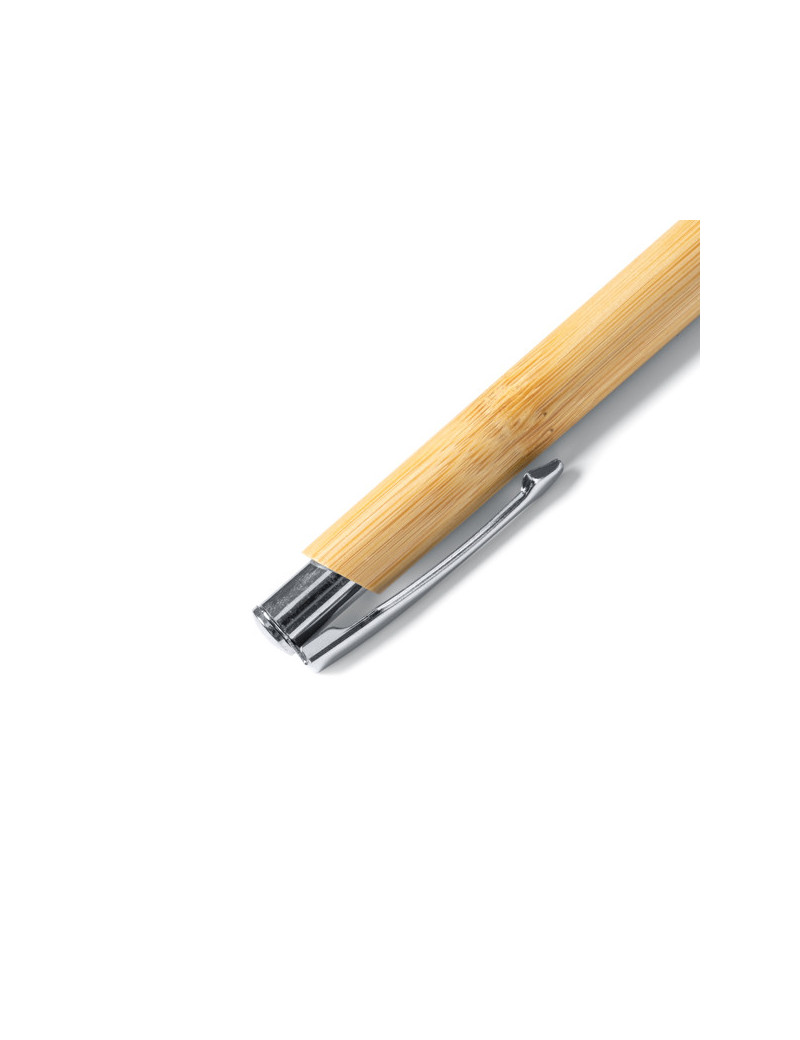 Bolígrafo de Bambú BESKY Personalizado – Elegancia Sostenible con Pulsador Metalizado y Tinta Azul personalizado de Stamina imag