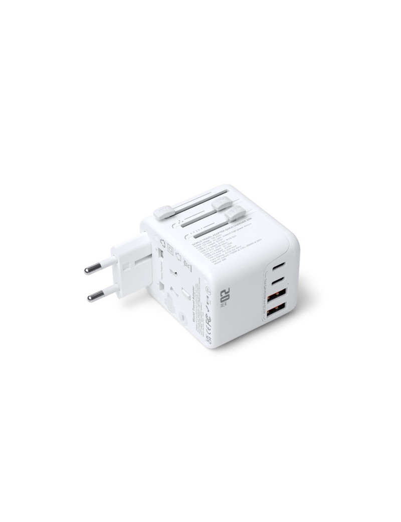 Adaptador de viaje WATIK con carga rápida 20W y USB Tipo C personalizado de Stamina imagen 11
