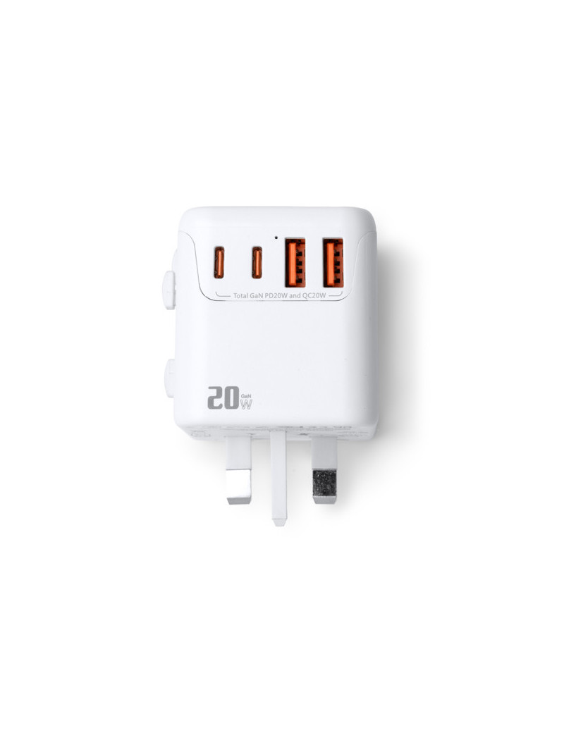 Adaptador de viaje WATIK con carga rápida 20W y USB Tipo C personalizado de Stamina imagen 14