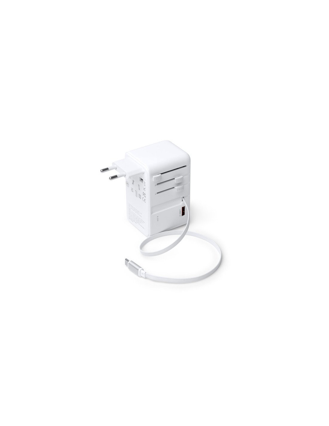 Adaptador de viaje NEXAR con carga rápida 25W y cable Tipo C retráctil personalizado de Stamina imagen 17