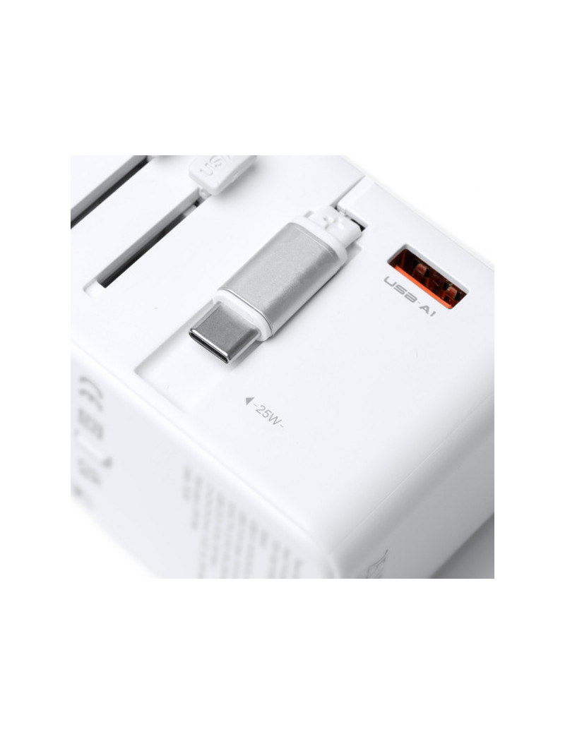 Adaptador de viaje NEXAR con carga rápida 25W y cable Tipo C retráctil personalizado de Stamina imagen 18