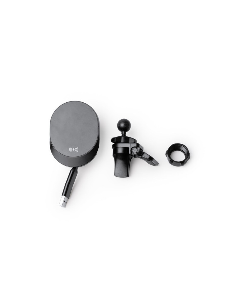 Cargador inalámbrico coche BRAVEK 15W con cable retráctil personalizado de Stamina imagen 8