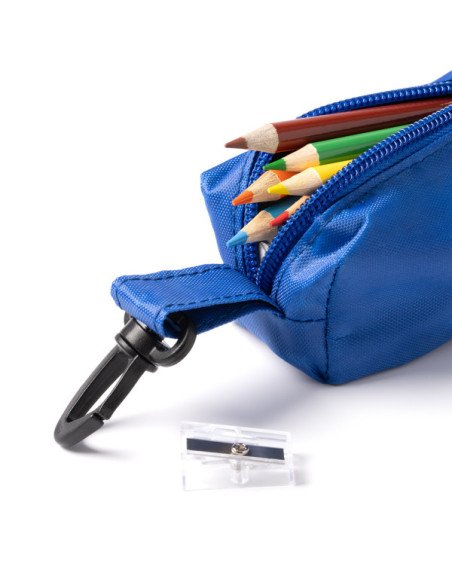 Estuche MINTO de RPET reciclado con lápices y sacapuntas