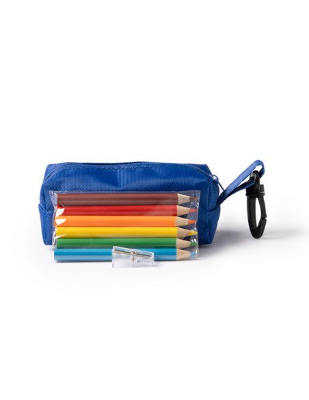 Estuche MINTO de RPET reciclado con lápices y sacapuntas