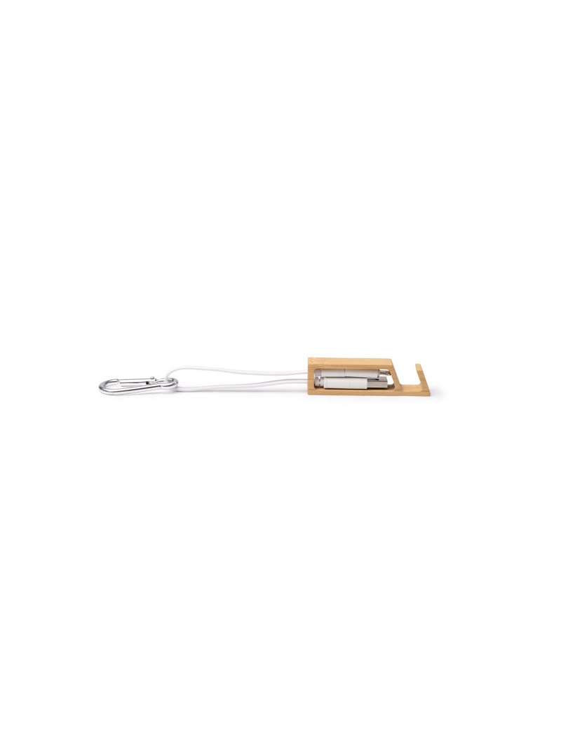 Cable cargador 4 en 1 BOEME con soporte de bambú para smartphone personalizado de Stamina imagen 9