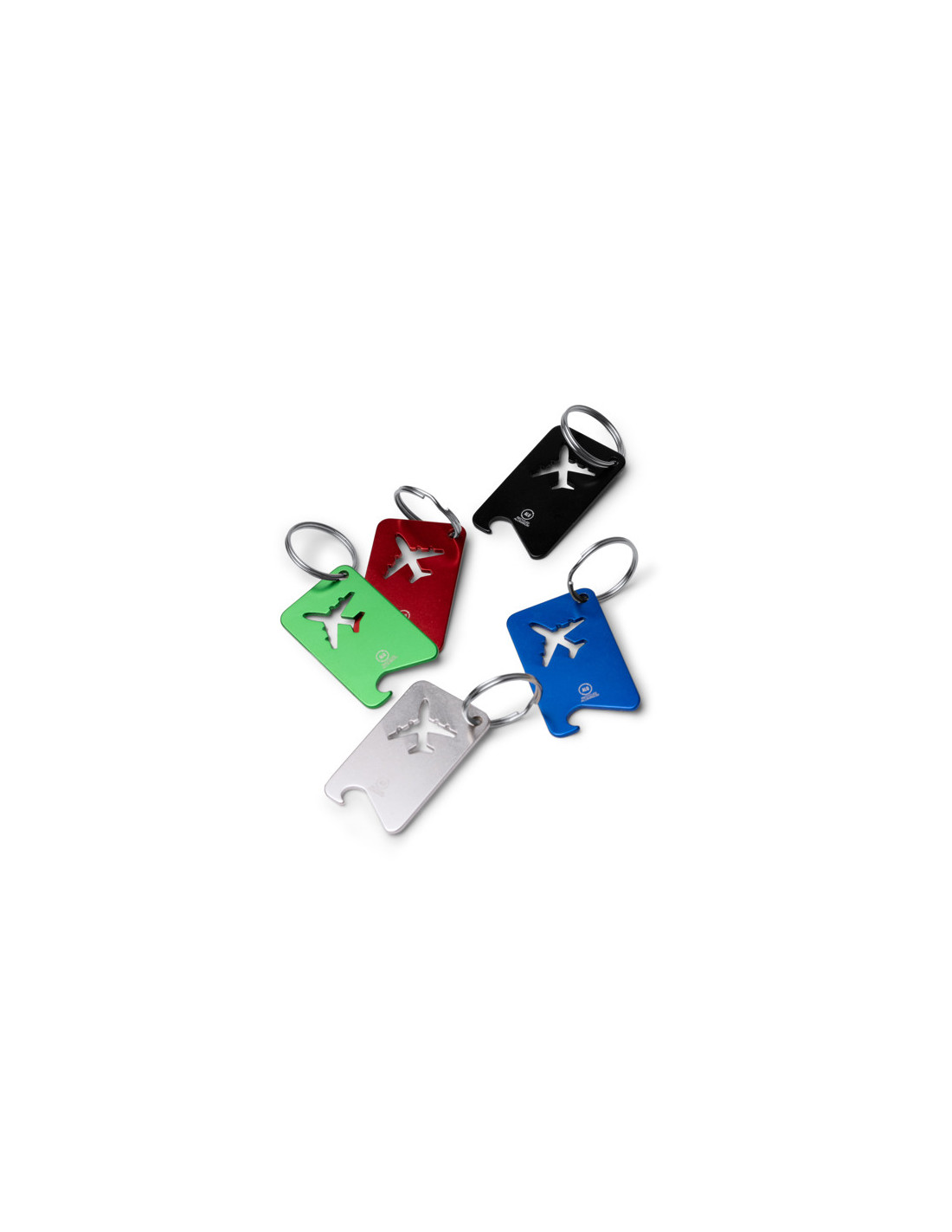 Llavero abridor FLAPIK de aluminio reciclado con forma de avión personalizado de Stamina imagen 14