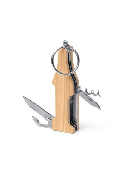 Llavero COSCO multiherramienta de acero y bambú 4 funciones personalizado de Stamina imagen 7