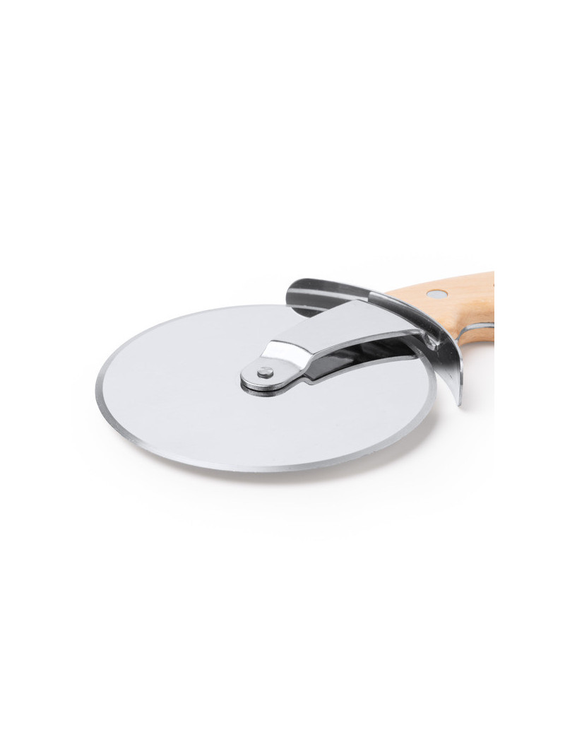 Cortador de pizzas ZANETI en acero inoxidable con mango de madera personalizado de Stamina imagen 6