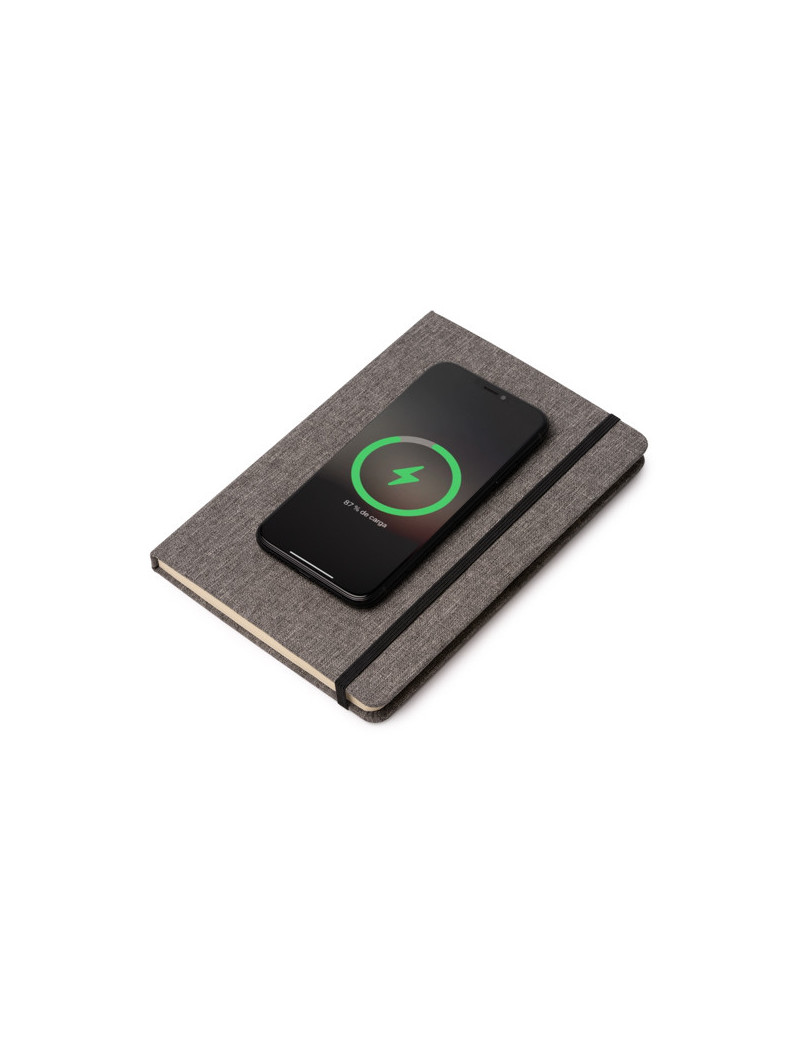 Bloc de notas GARLAN A5 con carga inalámbrica 15W en RPET personalizado de Stamina imagen 11