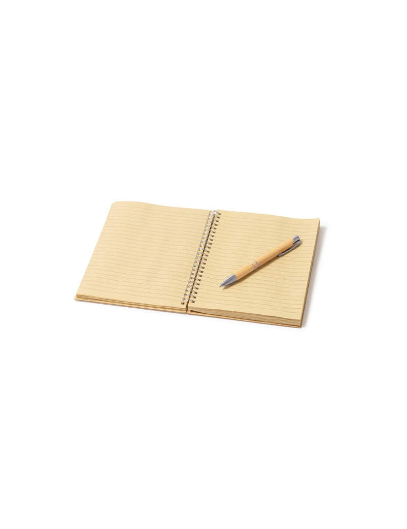 Set libreta A5 y bolígrafo de bambú GALA personalizado de Stamina imagen 5