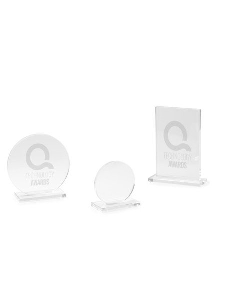 Trofeo de cristal DISKUR rectangular con estuche acolchado