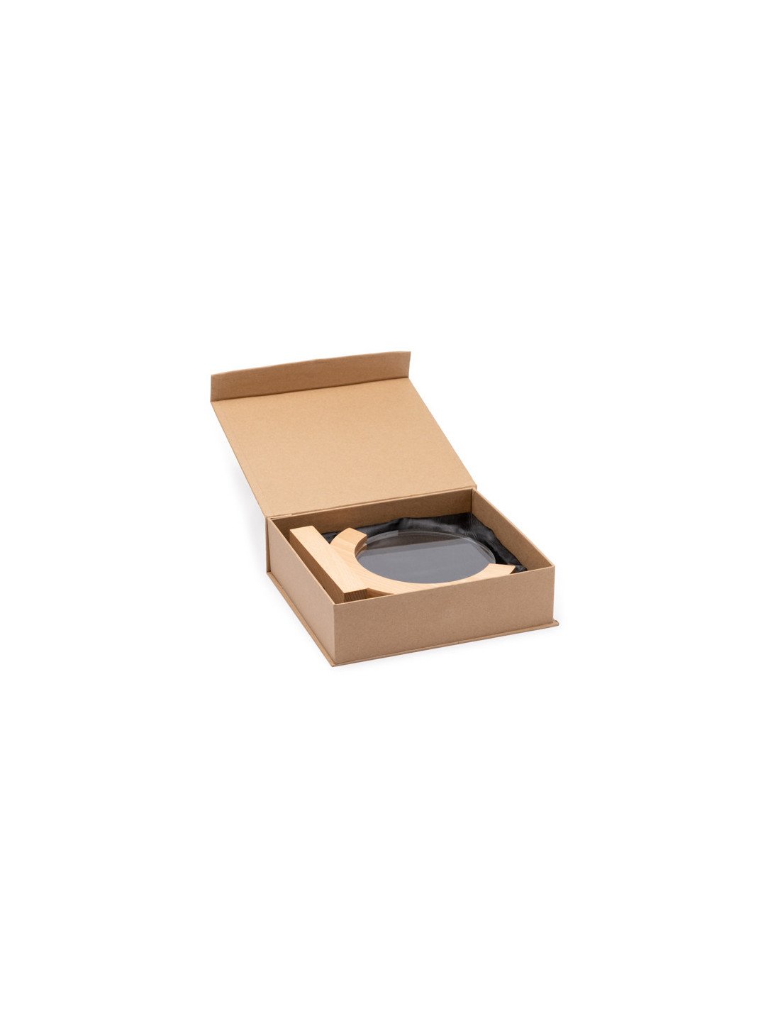 Trofeo de cristal GLOBE circular con base de bambú Stamina personalizado de Stamina imagen 6