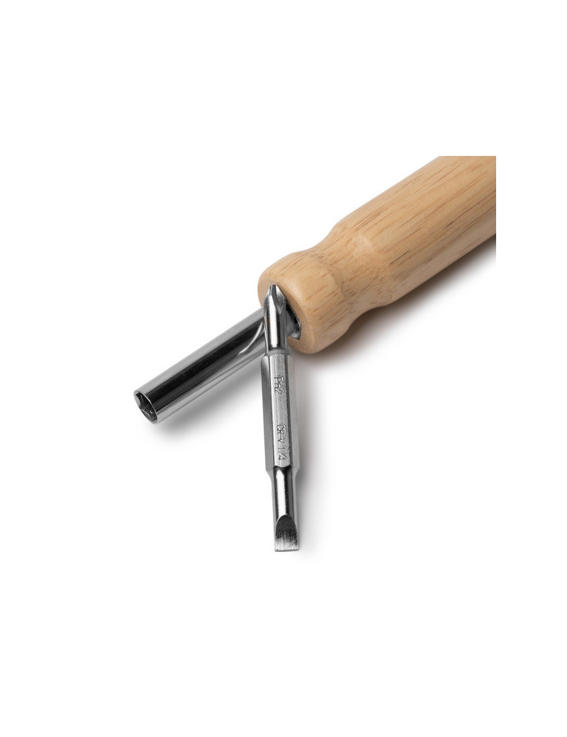 Destornillador YADOR de acero inoxidable con mango de madera personalizado de Stamina imagen 11