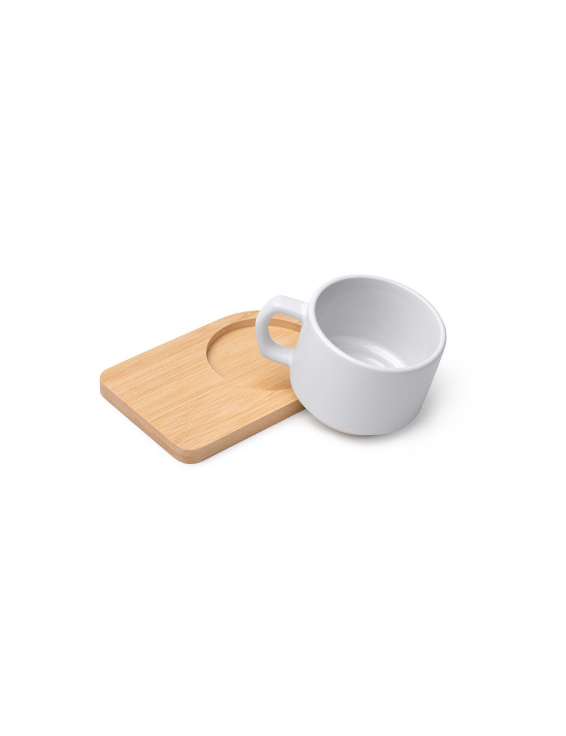 Taza de cerámica GEISA para sublimación con base y posavasos de bambú personalizado de Stamina imagen 9