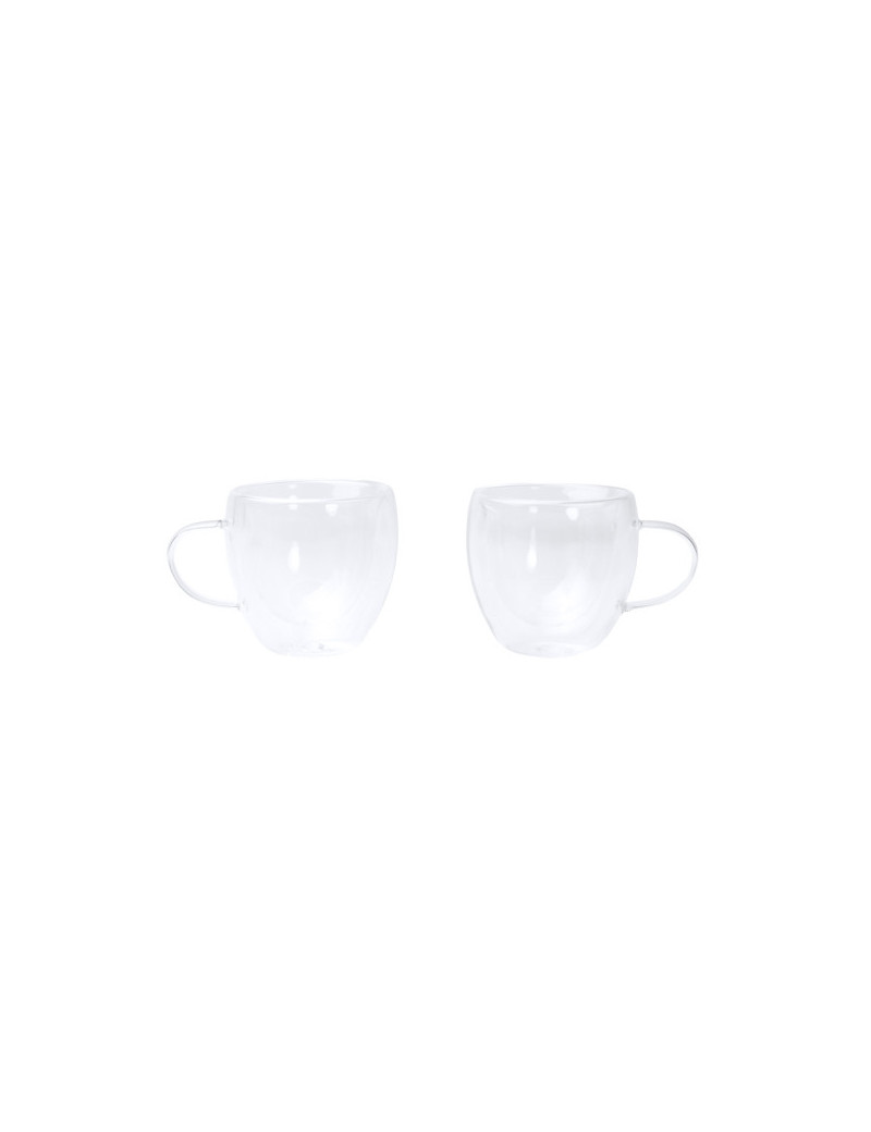 Set de café ROBUS con 2 tazas de cristal doble pared y posavasos personalizado de Stamina imagen 8