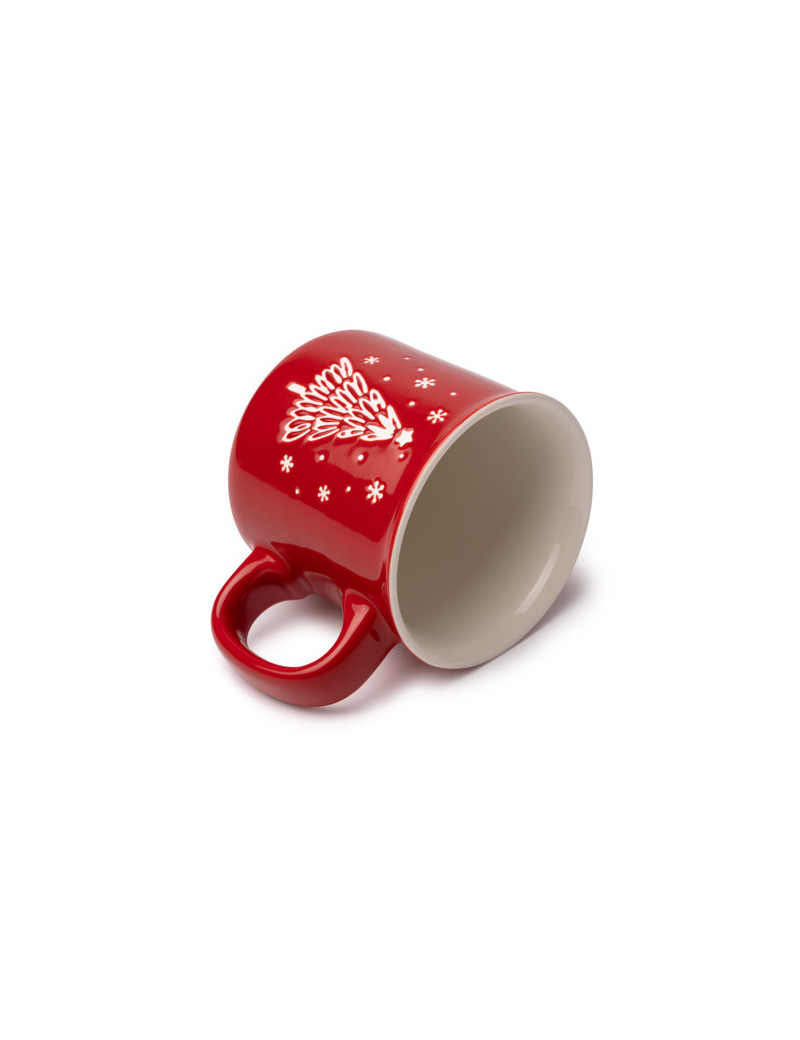 Taza de cerámica CALGARY navideña con árbol en relieve personalizado de Stamina imagen 8
