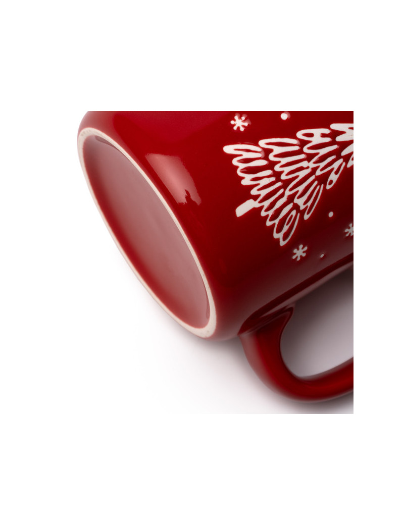 Taza de cerámica CALGARY navideña con árbol en relieve personalizado de Stamina imagen 10
