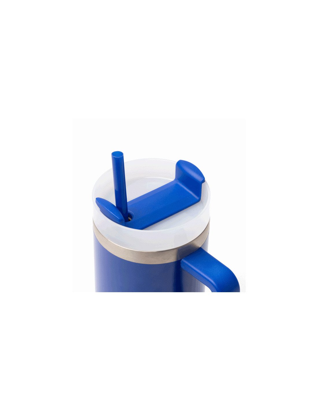 Taza térmica GOTEX de acero inoxidable reciclado con asa y pajita personalizado de Stamina imagen 14