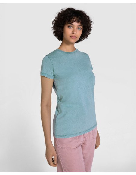 Camiseta FIYI WOMAN de manga corta en algodón peinado efecto lavado personalizado de Roly imagen 15