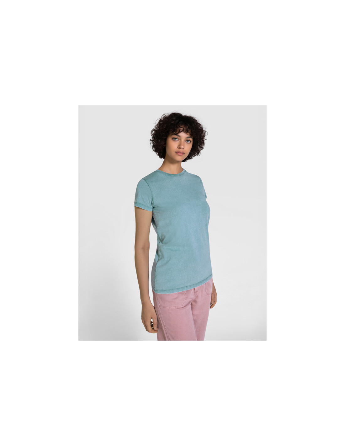 Camiseta FIYI WOMAN de manga corta en algodón peinado efecto lavado personalizado de Roly imagen 15