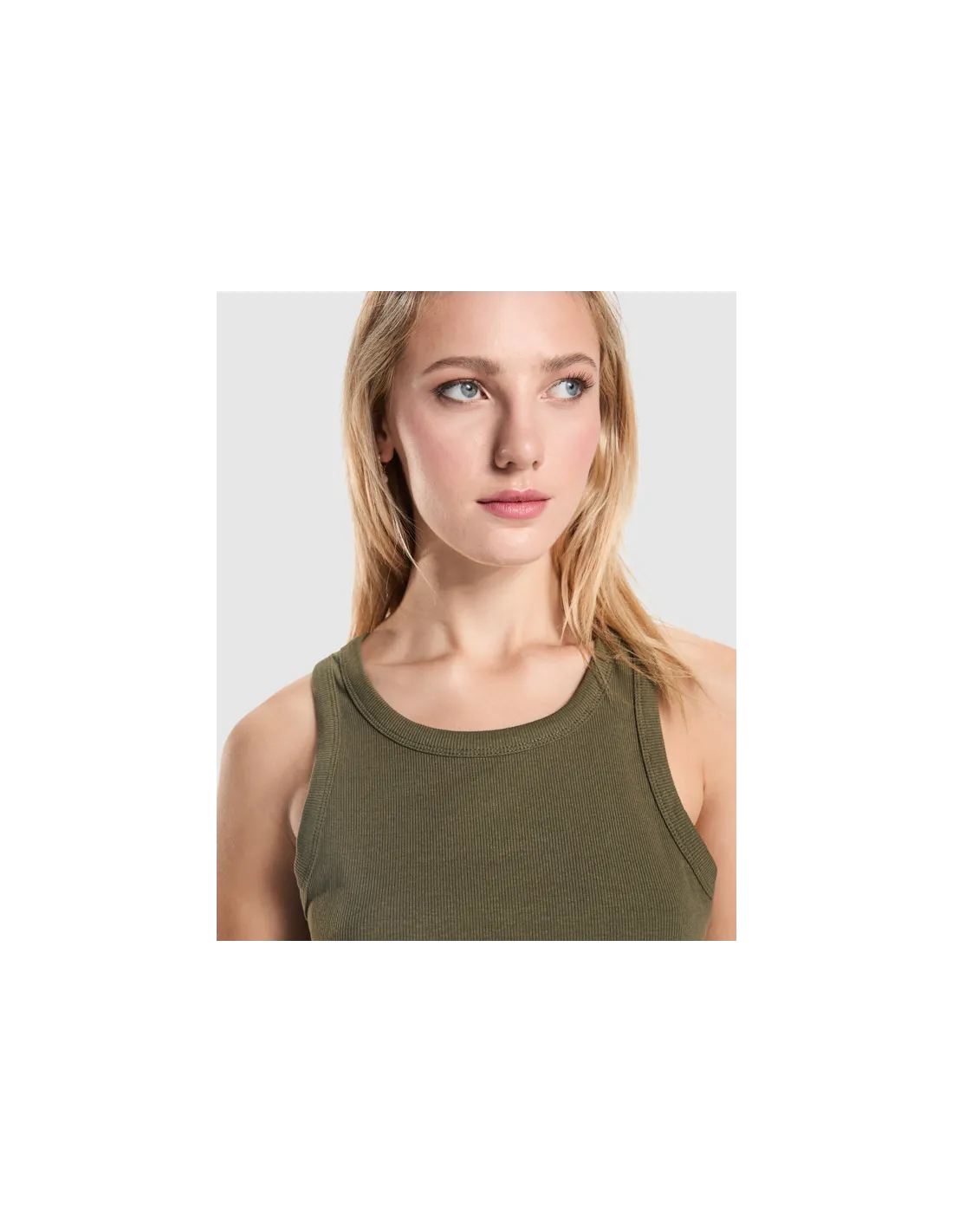 Camiseta sin mangas DRIBE mujer en punto canalé stretch personalizado de Roly imagen 2