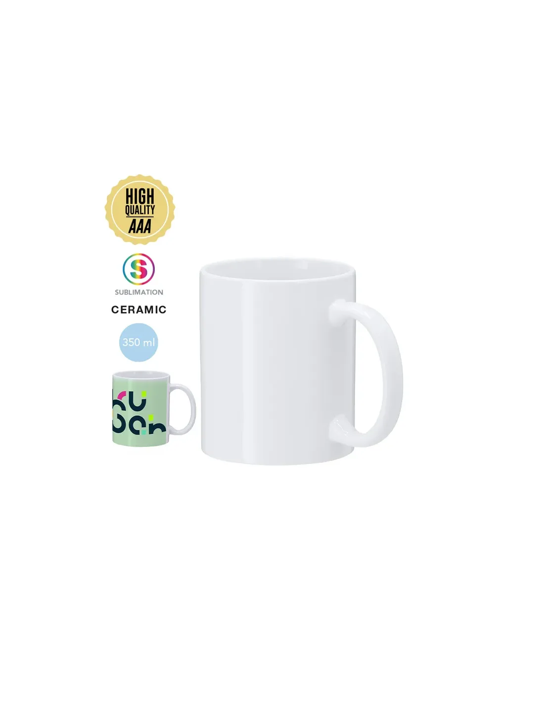 Taza Werdan AAA para sublimación 350 ml personalizado de  imagen 1