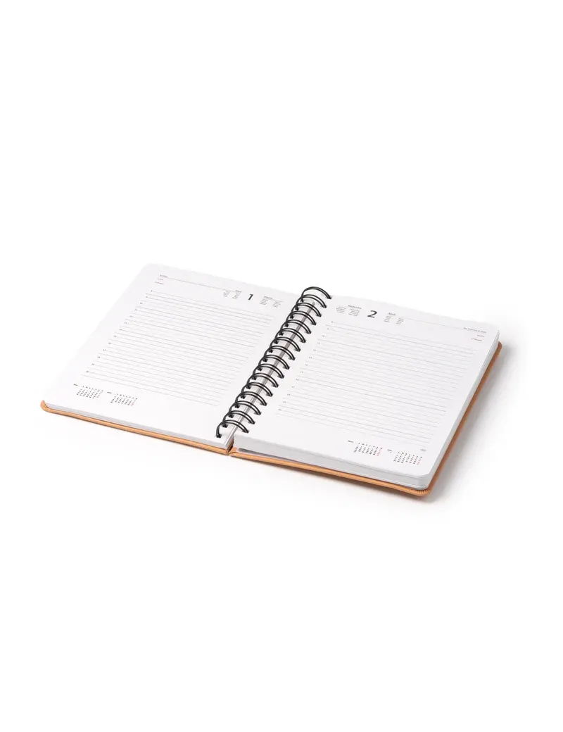Agenda KURTIS A5 2027 con anillas de cuero reciclado personalizado de Stamina imagen 4