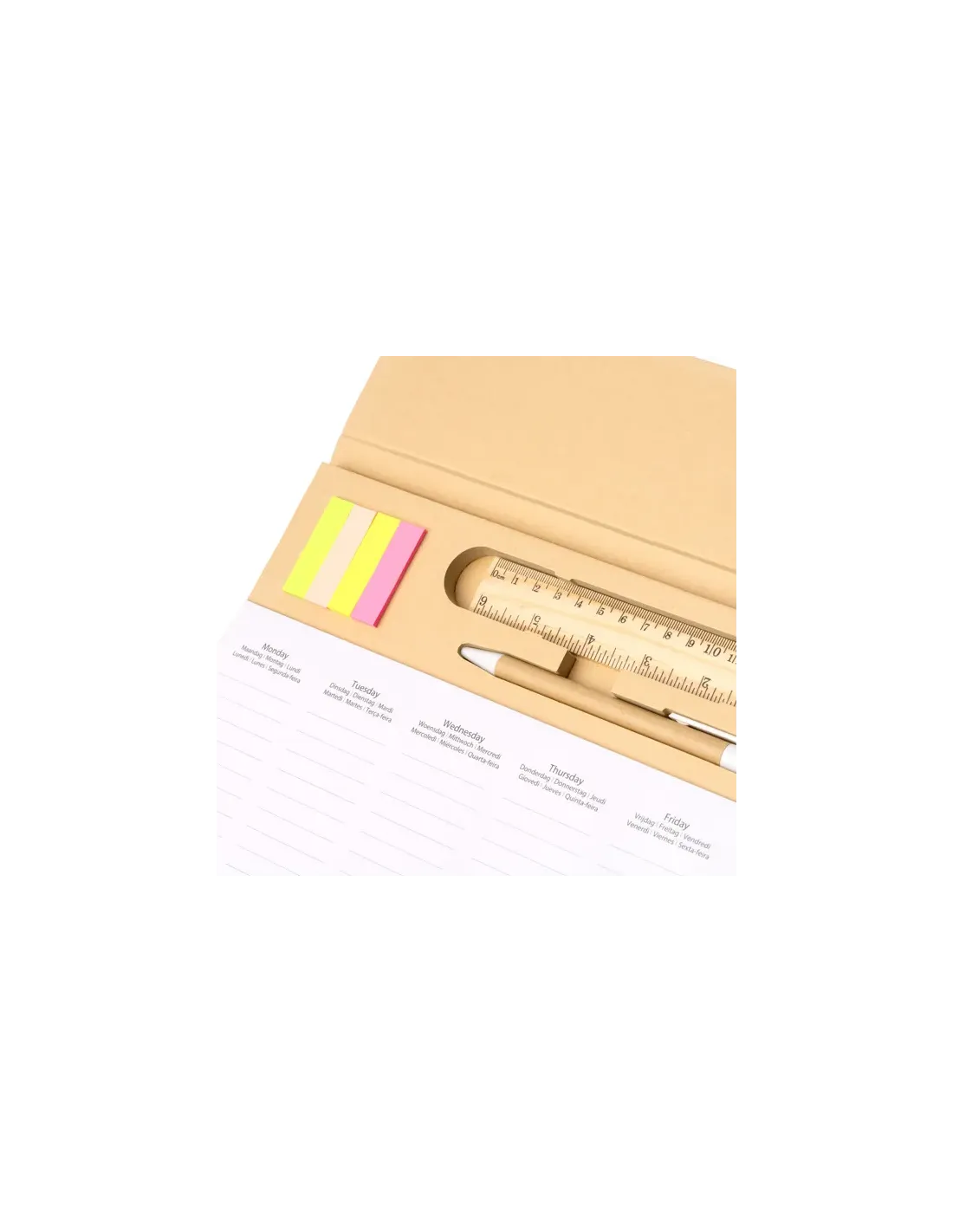 Planificador semanal DAIBER de sobremesa con set de escritura personalizado de Stamina imagen 3