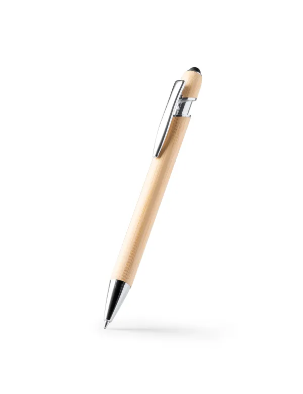 Bolígrafo VAREL Personalizado – Diseño en Bambú con Puntero Táctil y Pulsador Metalizado personalizado de Stamina imagen 2