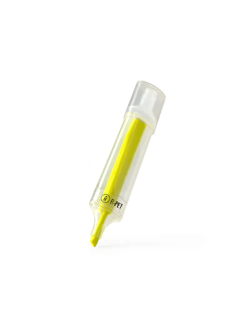 Marcador ALBION amarillo flúor de plástico reciclado RPET personalizado de Stamina imagen 7
