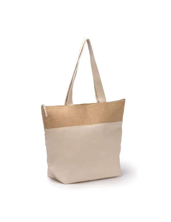 Bolsa nevera MOREA de algodón y yute con interior isotérmico personalizado de Stamina imagen 1