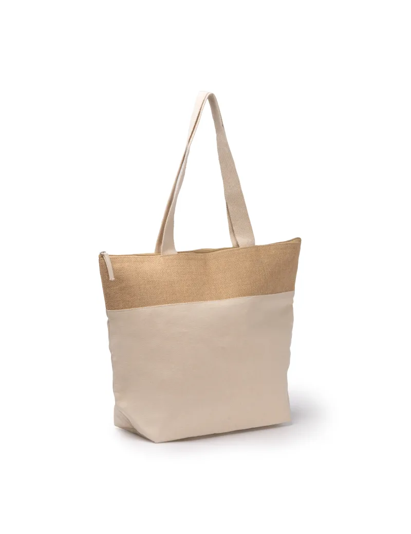 Bolsa nevera MOREA de algodón y yute con interior isotérmico personalizado de Stamina imagen 1