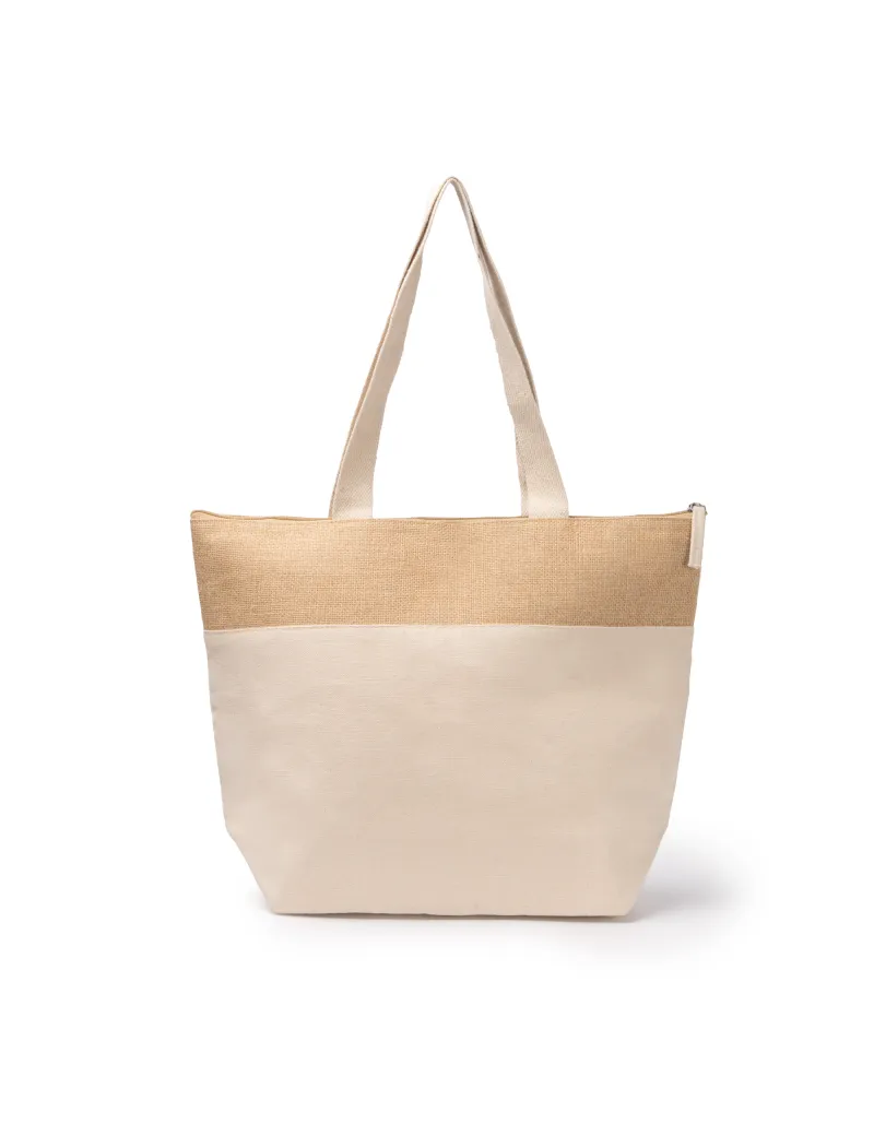 Bolsa nevera MOREA de algodón y yute con interior isotérmico personalizado de Stamina imagen 2