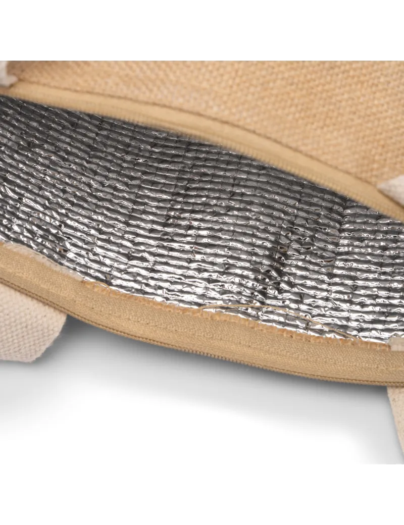Bolsa nevera MOREA de algodón y yute con interior isotérmico personalizado de Stamina imagen 4