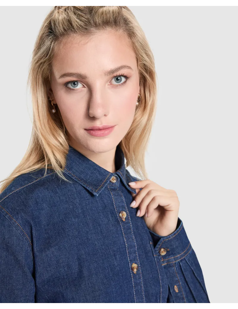 Camisa vaquera LUJAN WOMAN de manga larga con tejido stretch personalizado de Roly imagen 12