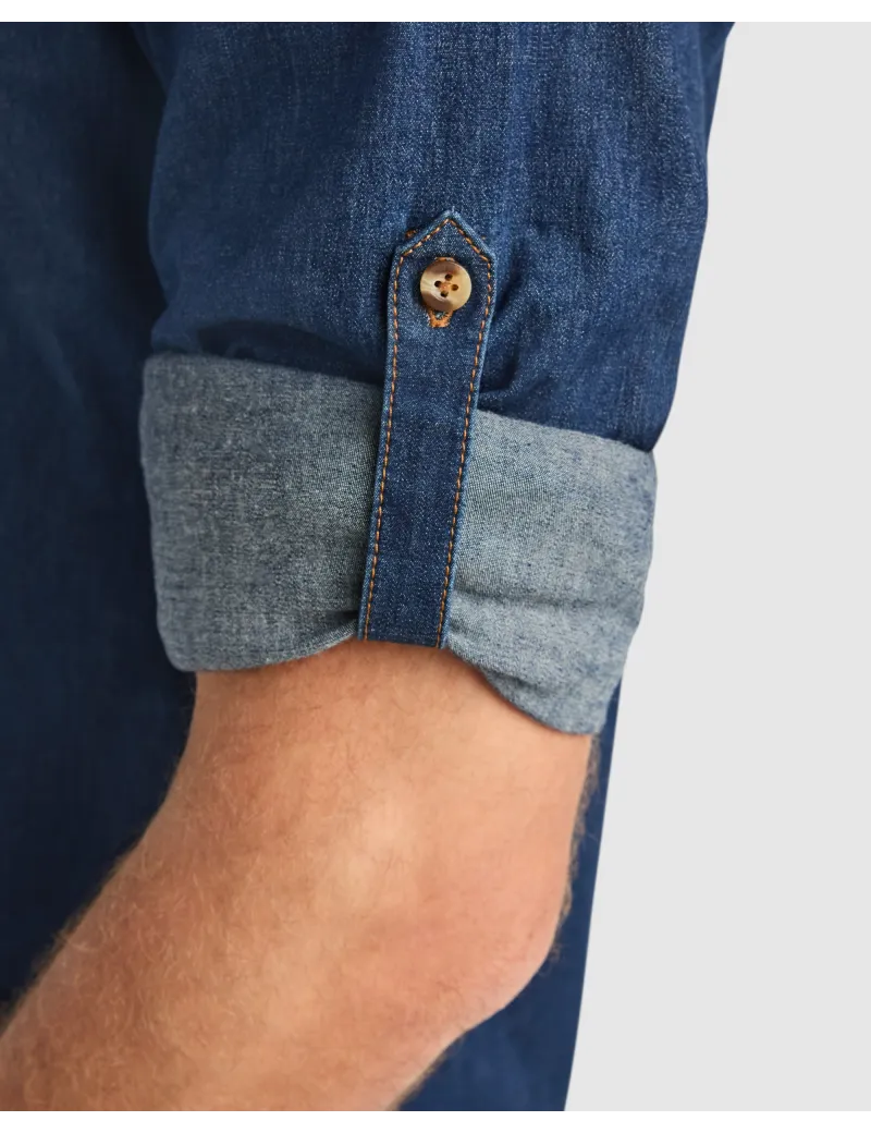 Camisa vaquera LUJAN de manga larga con tejido stretch personalizado de Roly imagen 12