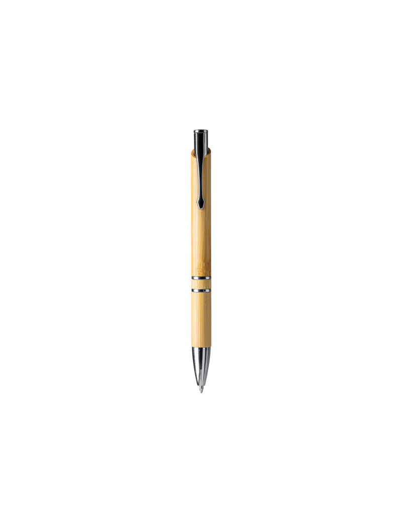 Bolígrafo de Bambú BESKY Personalizado – Elegancia Sostenible con Pulsador Metalizado y Tinta Azul personalizado de Stamina imag