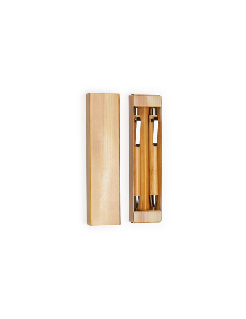 Set bolígrafo y portaminas de bambú KIOTO personalizado de Stamina imagen 1