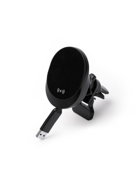 Cargador inalámbrico coche BRAVEK 15W con cable retráctil personalizado de Stamina imagen 1