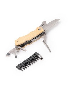 Multiherramienta 5 en 1 DANILO de acero inoxidable y bambú personalizado de Stamina imagen 1