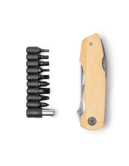 Multiherramienta 5 en 1 DANILO de acero inoxidable y bambú personalizado de Stamina imagen 6