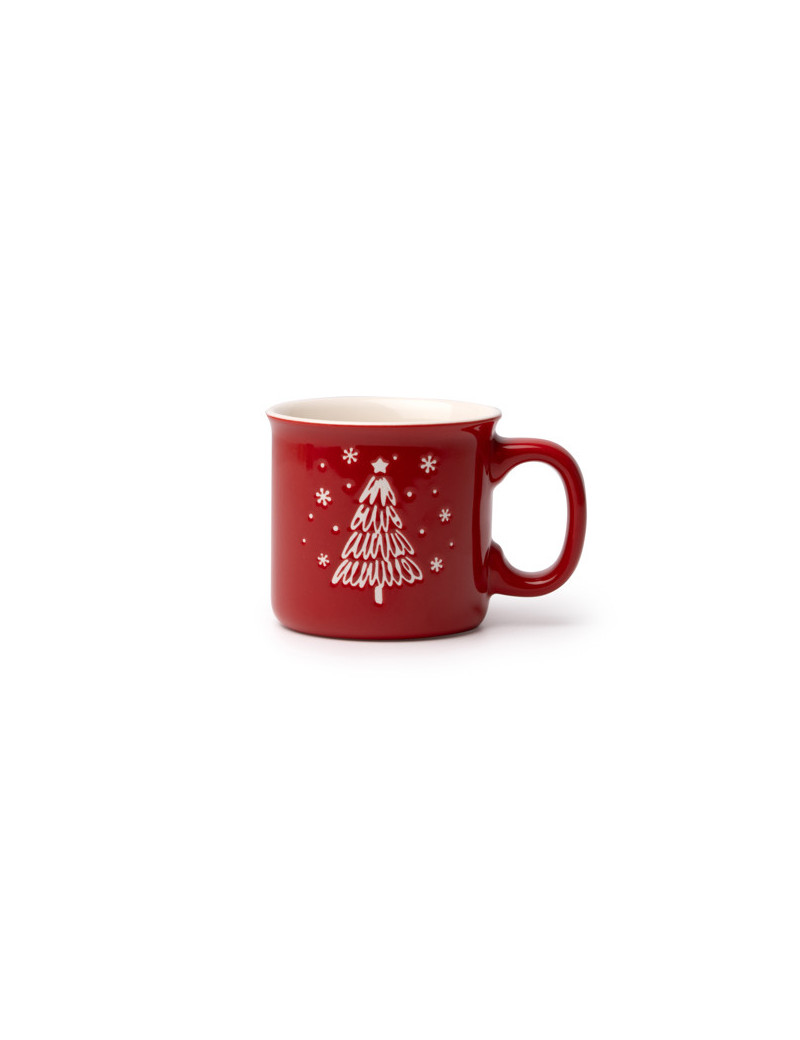 Taza de cerámica CALGARY navideña con árbol en relieve personalizado de Stamina imagen 6